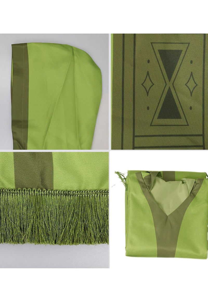 Zikra Kids Costume Cape Cloak Madrigal Dress Up Green Poncho Robe Outfits for Adult Boys Grils Size M - Image 5