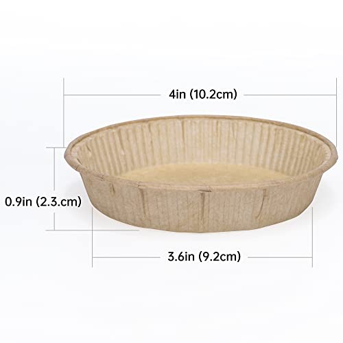 Bake Choice 50pcs Paper Mini Tart Pans for Baking, mini pie tins 4Inch Mini Pie Pans, Non-stick, Unbleached, Disposable Quiche Baking Dish,Oven safe, Microwave safe - Image 2