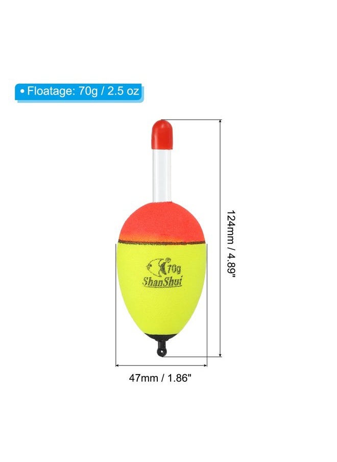 PATIKIL 2.5oz Fishing Bobbers, 10 Pack EVA Fishing Float for Saltwater Freshwater Fishing, Yellow  - Image 2