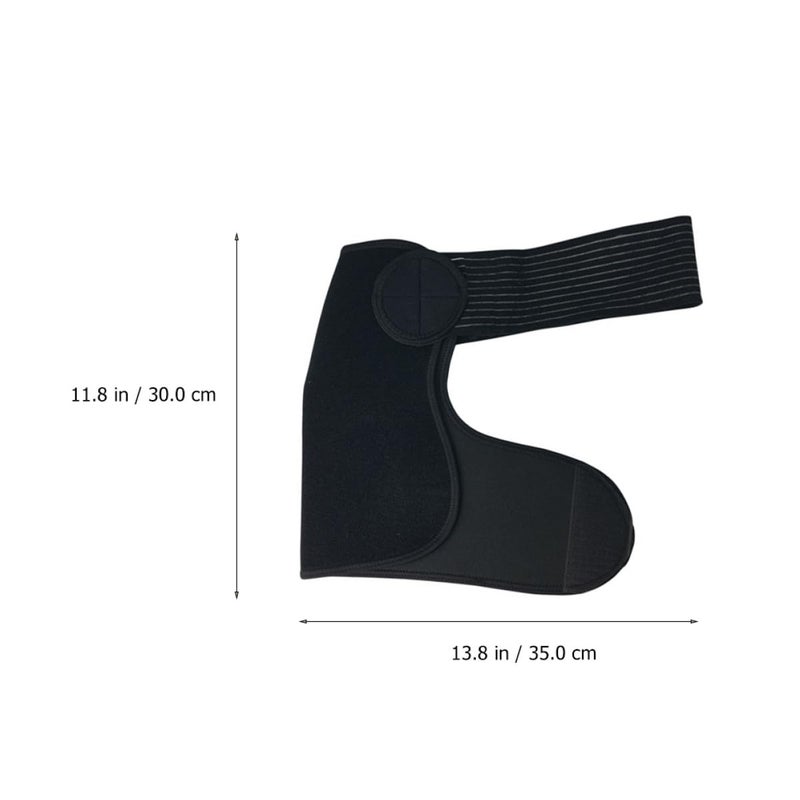 Adjustable Shoulder Support Strap Compression Sleeve For Injury Stabilization Black - Image 3