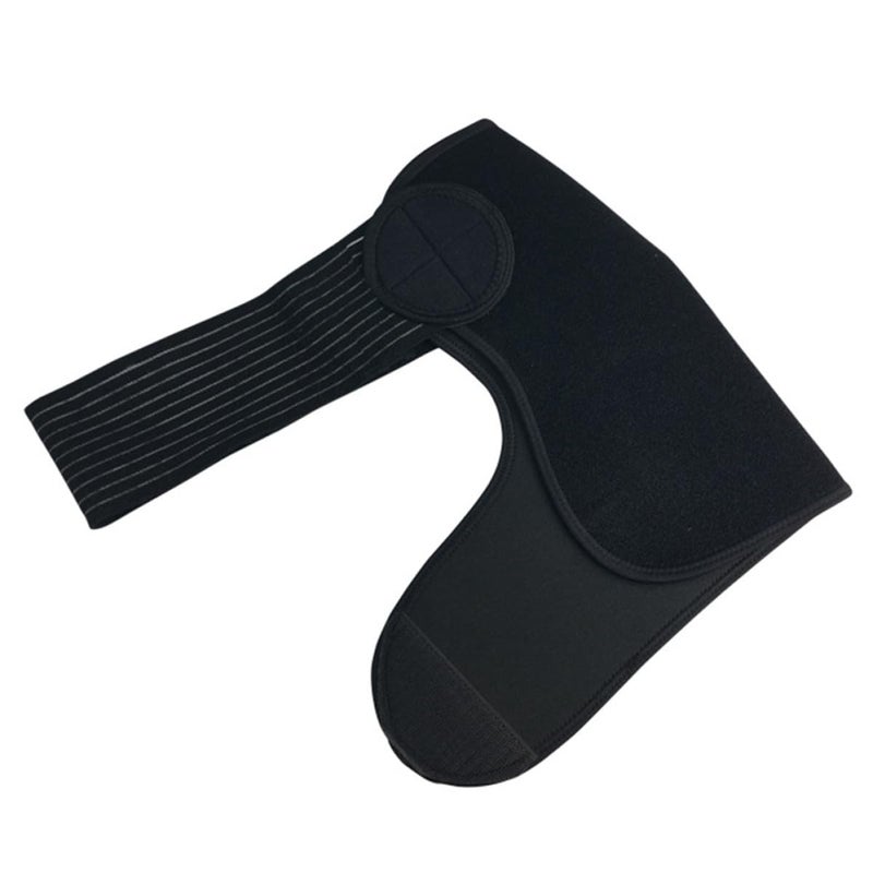 Adjustable Shoulder Support Strap Compression Sleeve For Injury Stabilization Black - Image 2