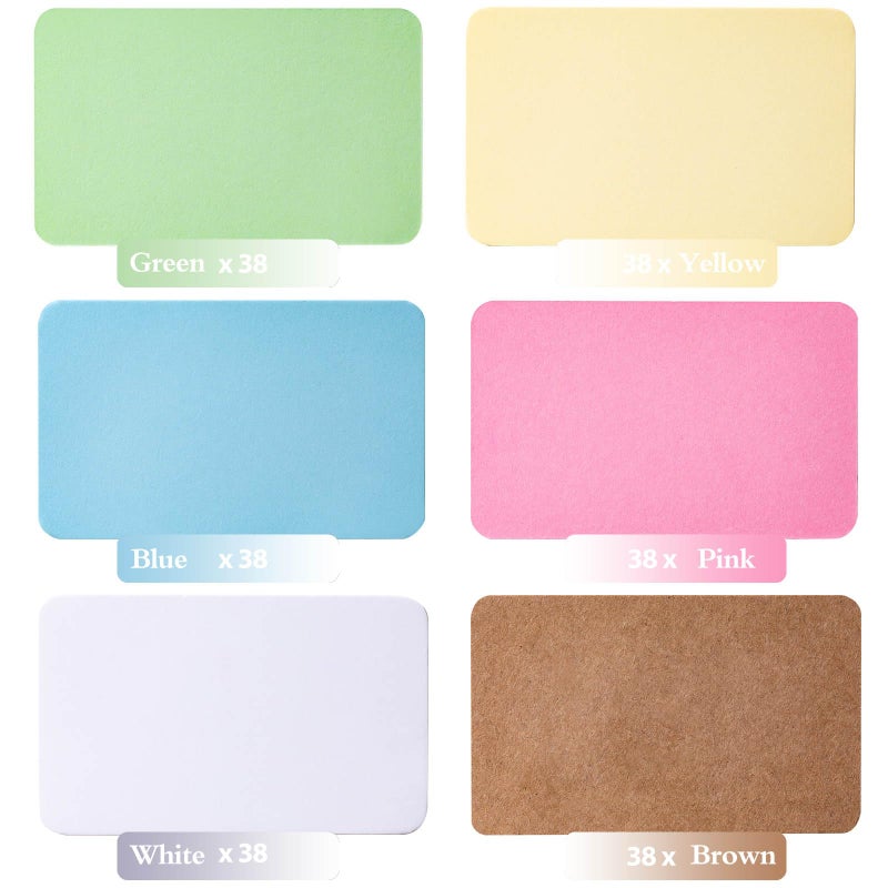 Primbeeks 228pcs Premium Blank Business Cards, 6 Colors 3.5" x 2.2" Small Kraft Cardstock Cards, Small Note Plain Business Message Card Kraft Note Paper Tags - Image 3