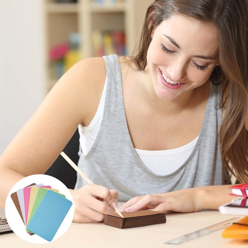 Primbeeks 228pcs Premium Blank Business Cards, 6 Colors 3.5" x 2.2" Small Kraft Cardstock Cards, Small Note Plain Business Message Card Kraft Note Paper Tags - Image 5