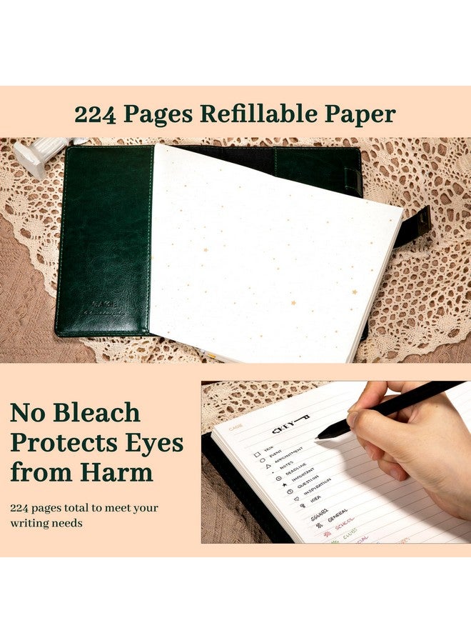 CAGIE Diary With Lock For Women Men, Refillable Lock Journal With Pen Vintage Embossed Design Lock Diary For Adults Kids, Locking Journal Notebooks For Writing, Travel, 5.5 X 8 In, Green - Image 2