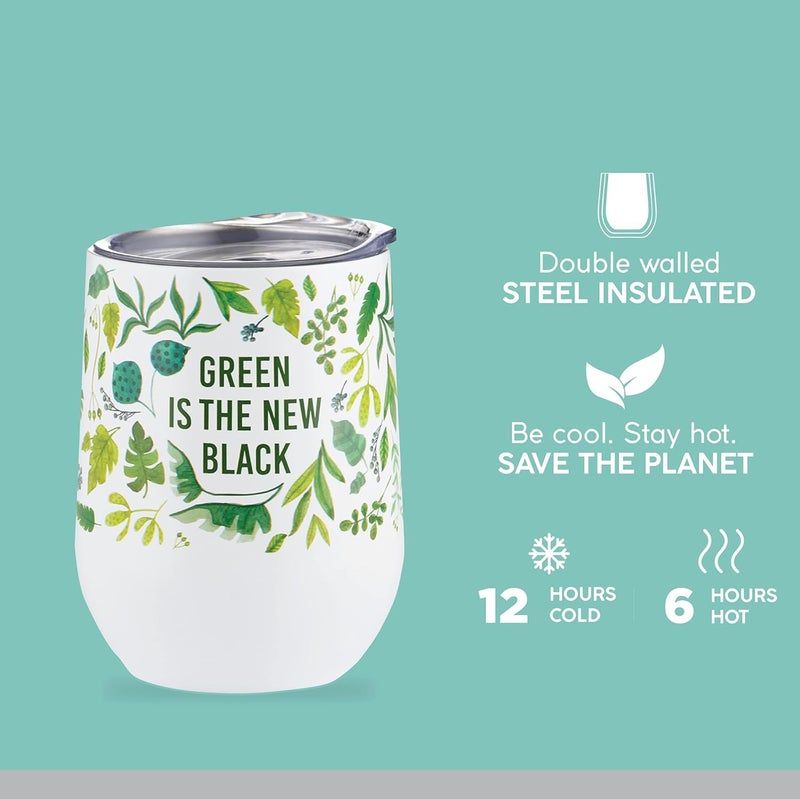 Typhoon Premium Stainless Steel Pure Green New Black Tumbler 350ml - Image 4