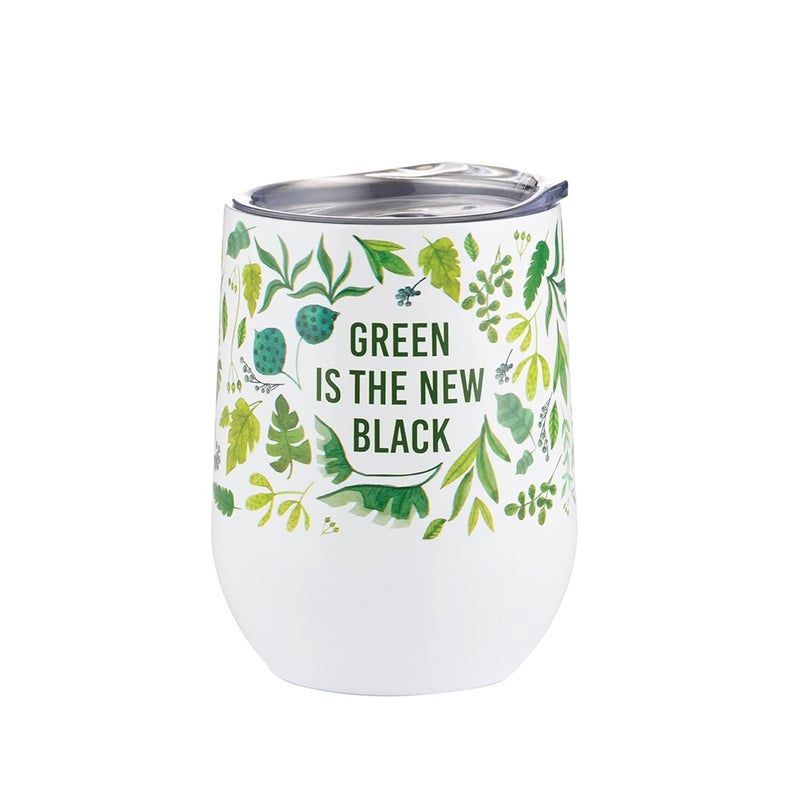 Typhoon Premium Stainless Steel Pure Green New Black Tumbler 350ml - Image 1