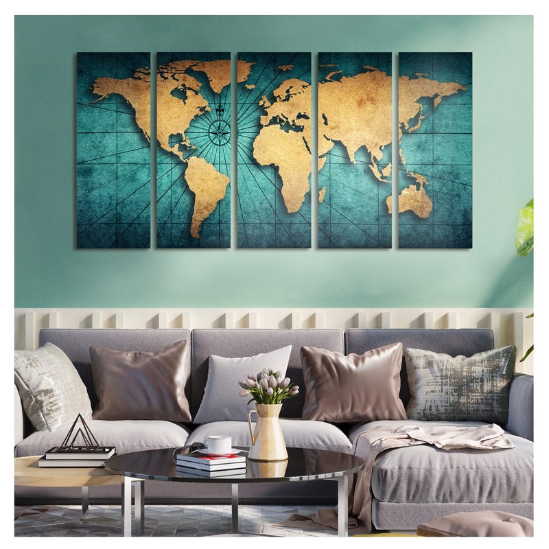 PAPER PLANE DESIGN Soothing Wall Decor - Large Abstract Landscape Painting on Canvas for Living Room, Bedroom, and Office Walls - 27 x 50 Inches (D) - Image 3