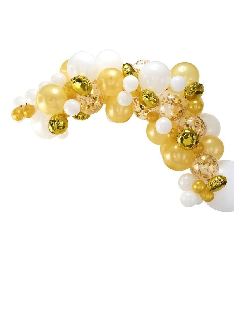 Ginger Ray Balloon Arch Kit Gold White Latex Foil DIY 70-Pack 4m - Image 3