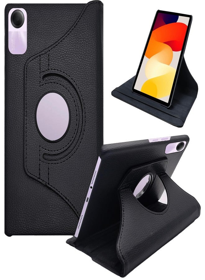 CEDO Redmi Pad SE (11 inch) Flip Cover | Leather Finish | 360 Degree Rotate Back Cover | Shockproof Back Cover Case for Redmi Pad SE (11 inch) (Black) - Image 1