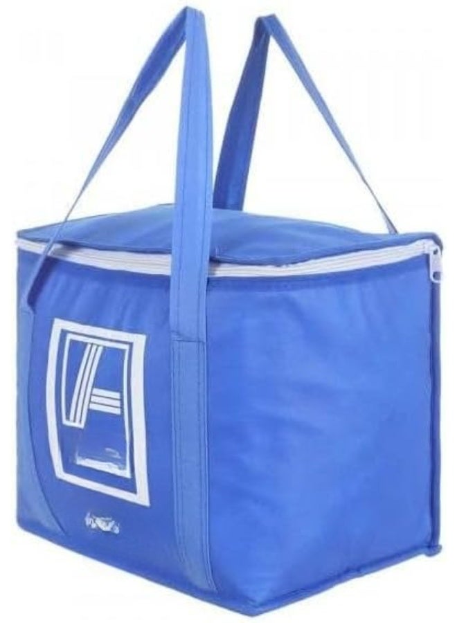 Insulated thermal food storage bag with a durable zipper and sturdy carrying handles - a portable cooler/heater bag for picnics, trips, and work with a streamlined, space-saving design. - Image 3