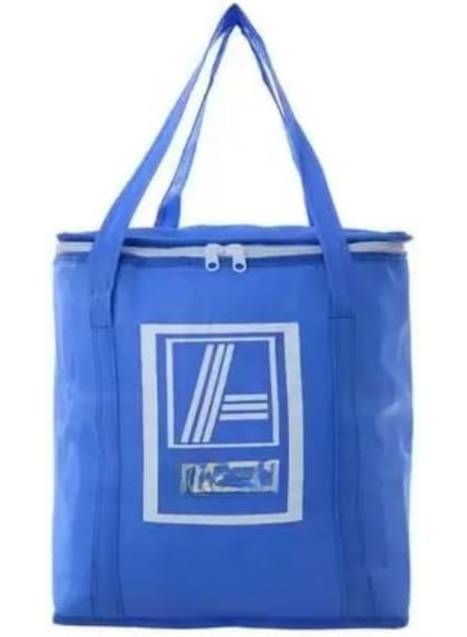 Insulated thermal food storage bag with a durable zipper and sturdy carrying handles - a portable cooler/heater bag for picnics, trips, and work with a streamlined, space-saving design. - Image 2