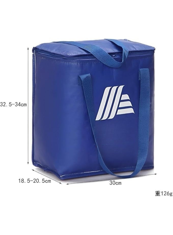 Insulated thermal food storage bag with a durable zipper and sturdy carrying handles - a portable cooler/heater bag for picnics, trips, and work with a streamlined, space-saving design. - Image 1