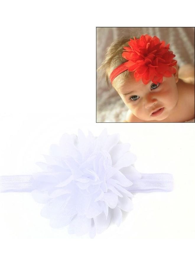 NIBEMINENT Baby Girl Elastic Hairband Children Hair Wear Flower Headband White - Image 2