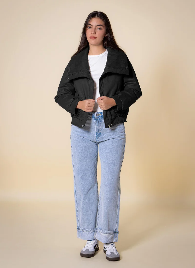 Shapes Black DETAIL CROPPED JACKET for Women | Best Price UAE