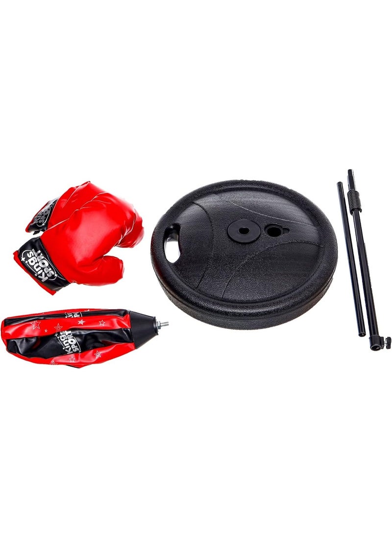 Generic King Sports Punching Ball Boxing Simulation Set Contains 2 Boxing Gloves 6 Ounce And 1 Punching Ball With Stand - Multi Color  - Image 4