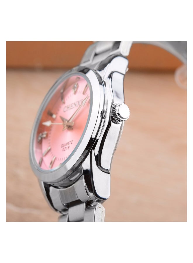 Lady's Classic Wrist Watch Silver/Pink