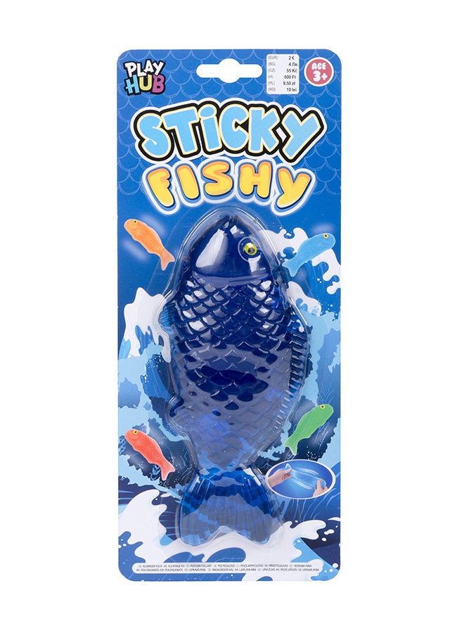 RMS Sticky Fishy Toy 4 Assorted – Stretchy Sticky Wall Crawling Fish for Kids, Fun Throw & Stick Sensory Toy for Boys & Girls - Image 2