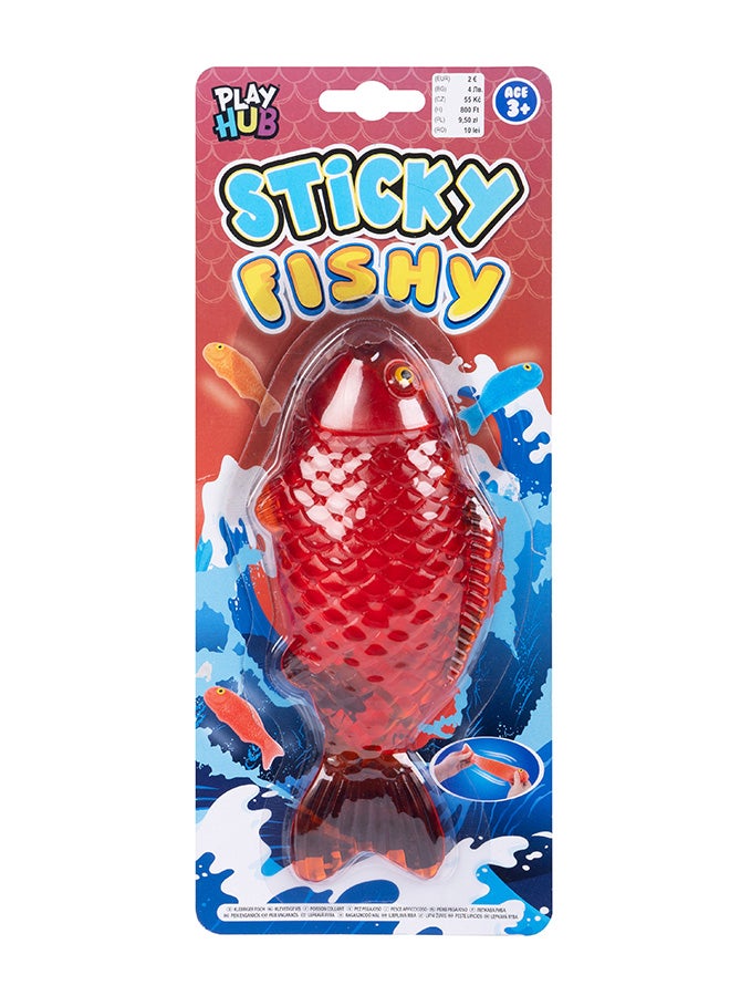 RMS Sticky Fishy Toy 4 Assorted – Stretchy Sticky Wall Crawling Fish for Kids, Fun Throw & Stick Sensory Toy for Boys & Girls - Image 4