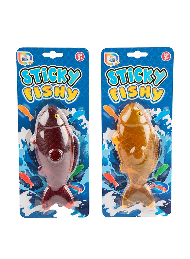 RMS Sticky Fishy Toy 4 Assorted – Stretchy Sticky Wall Crawling Fish for Kids, Fun Throw & Stick Sensory Toy for Boys & Girls - Image 5