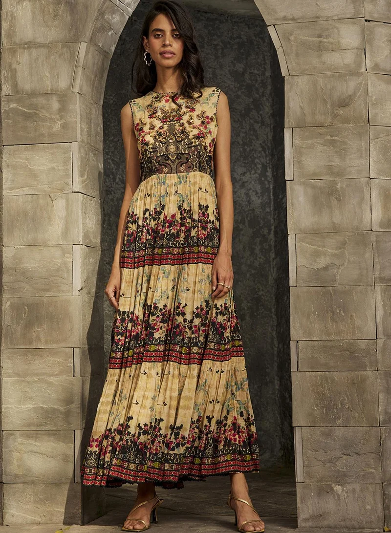 بهاني بواسطة جيوتي OCHRE YELLOW AND MAXI DRESS