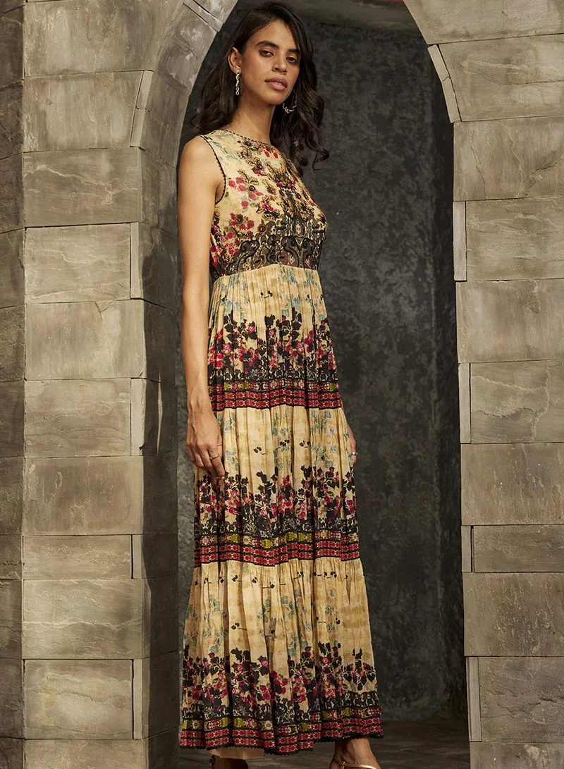 بهاني بواسطة جيوتي OCHRE YELLOW AND MAXI DRESS
