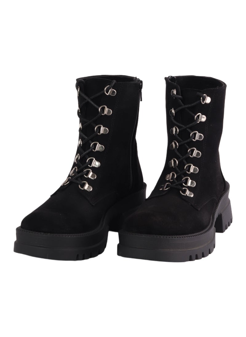 Mr.joe Suede Half Boot With Front Lace Up  - Image 1