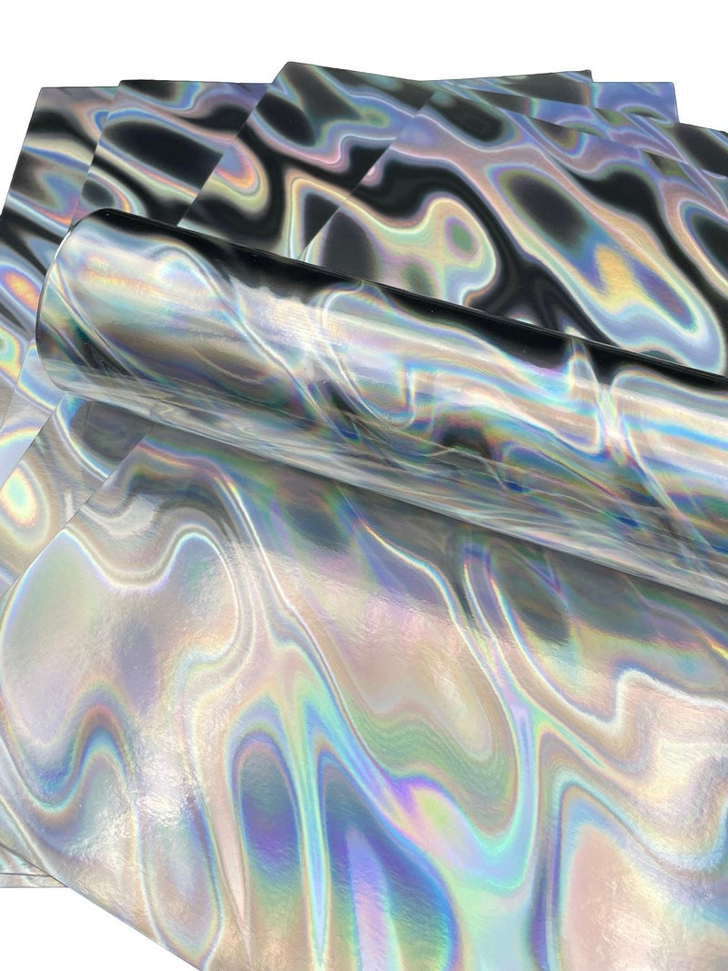 Syntego 5 Sheets A4 Premium Holographic Silver Lava Effect Cardstock - 240gsm Holographic Card Stock Single Sided - Ideal for Card Making, Invitations, Scrapbooking - 8.3 x 11.7 Inches - Image 5