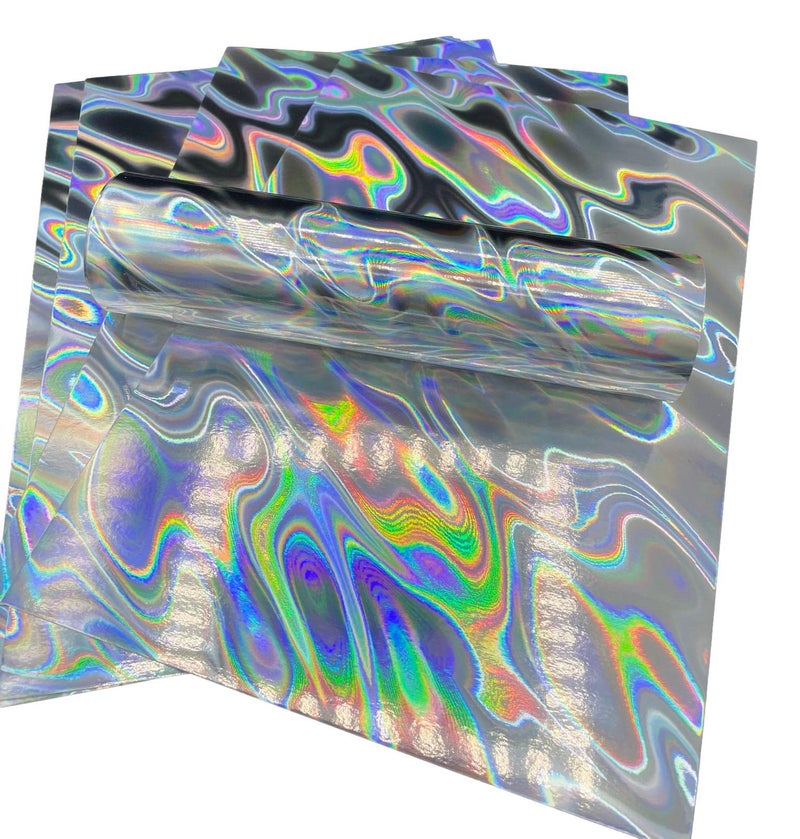 Syntego 5 Sheets A4 Premium Holographic Silver Lava Effect Cardstock - 240gsm Holographic Card Stock Single Sided - Ideal for Card Making, Invitations, Scrapbooking - 8.3 x 11.7 Inches - Image 3