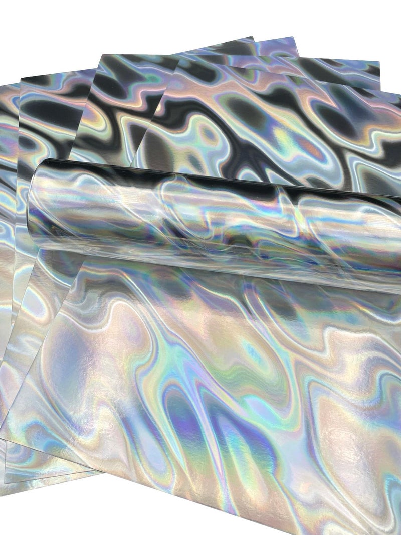 Syntego 5 Sheets A4 Premium Holographic Silver Lava Effect Cardstock - 240gsm Holographic Card Stock Single Sided - Ideal for Card Making, Invitations, Scrapbooking - 8.3 x 11.7 Inches - Image 4
