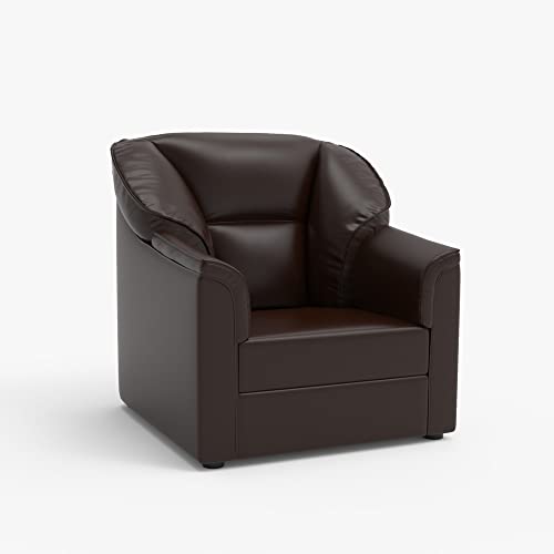 WESTIDO Burj Leatherette 1 Seater Sofa (Finish Color - Brown Leatherette | 1 Year Warranty - Image 2