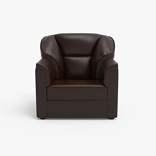 WESTIDO Burj Leatherette 1 Seater Sofa (Finish Color - Brown Leatherette | 1 Year Warranty - Image 3