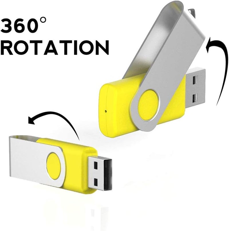 Aiibe 5 Pack 64GB USB Flash Drive - Swivel USB Stick in Mixed Colors - Image 5