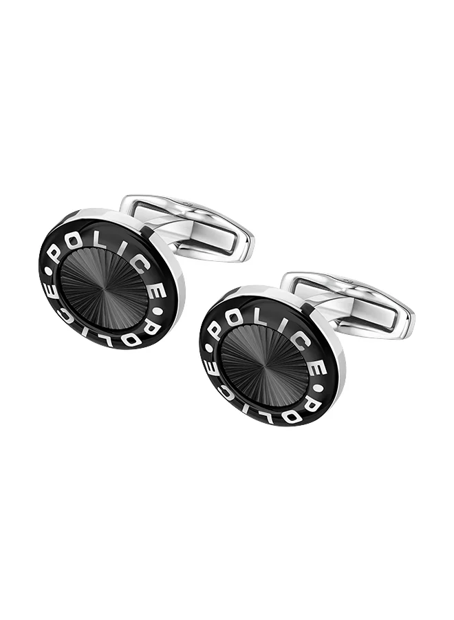POLICE Rim Black Cufflinks With Stainless Steel LogoPEAGC0034601