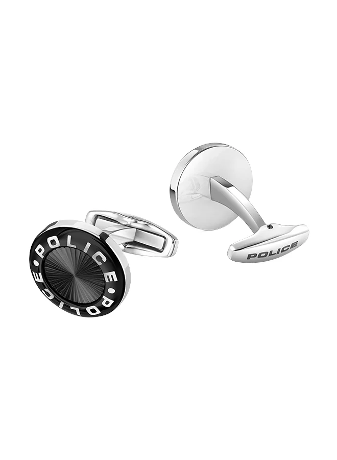 POLICE Rim Black Cufflinks With Stainless Steel LogoPEAGC0034601