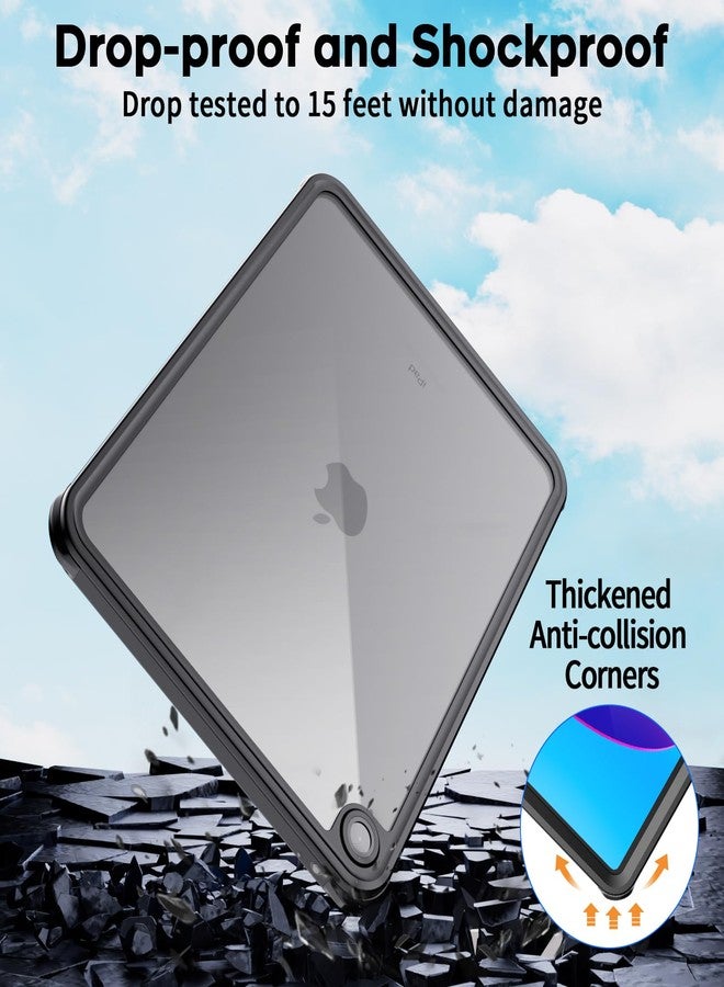 SUPFINE for iPad 10th Generation Case Waterproof, [Built-in Screen Protector][with Stand and Shoulder Strap] Full Body Rugged Shockproof Waterproof Cover for iPad 10th Gen 10.9-inch 2022, Black/Clear - Image 5