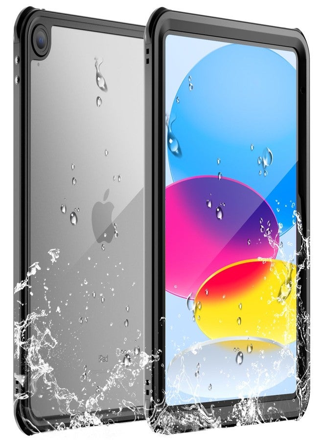 SUPFINE for iPad 10th Generation Case Waterproof, [Built-in Screen Protector][with Stand and Shoulder Strap] Full Body Rugged Shockproof Waterproof Cover for iPad 10th Gen 10.9-inch 2022, Black/Clear - Image 1