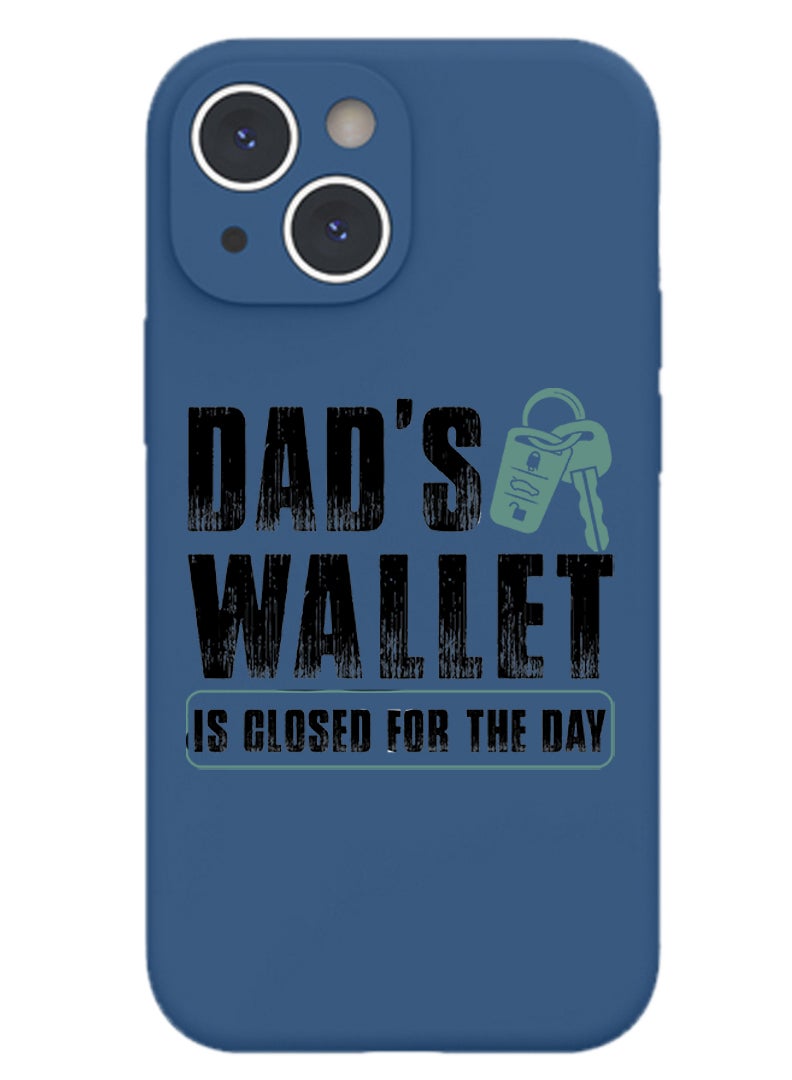 Theodor Protective Slim Fit Case Liquid Silicone Cover with Full Body Protection Anti-Scratch Shockproof Case For iPhone 14 Blue  - Dads wallet white copy  - Image 1