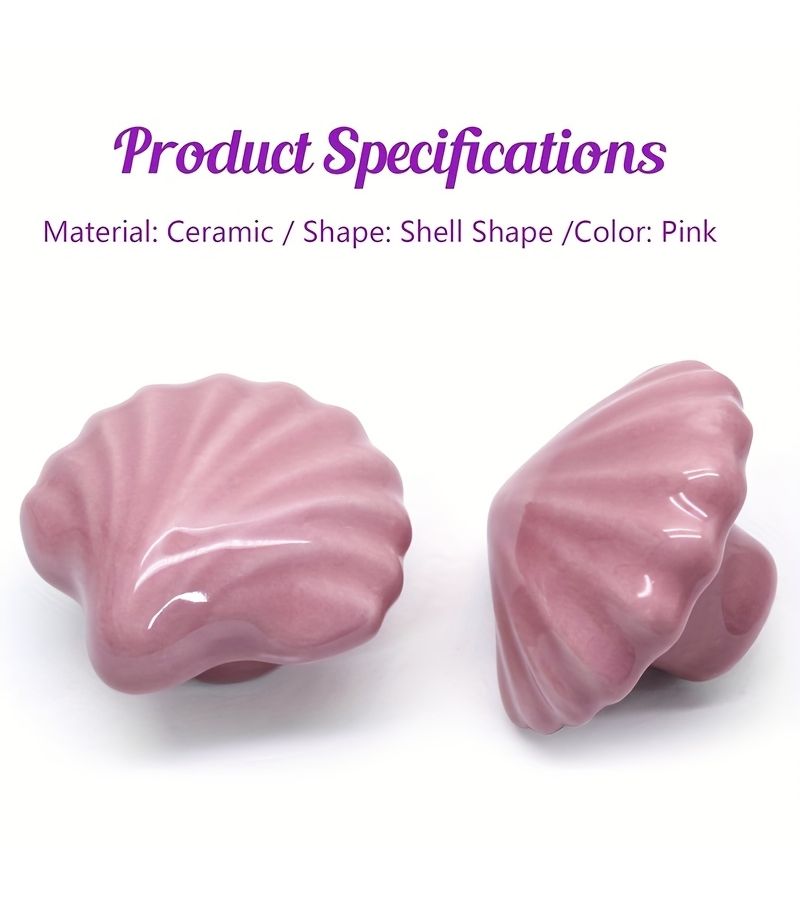 Pink Ceramic Drawer Handles for Cabinet Dresser Coastal Boho Home Decor 6pcs - Image 2