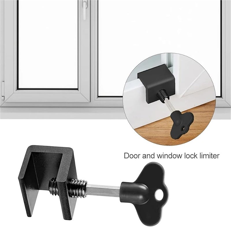 Sliding Window Door Locks 6 Pack Black Small Size Aluminum Alloy - Image 3