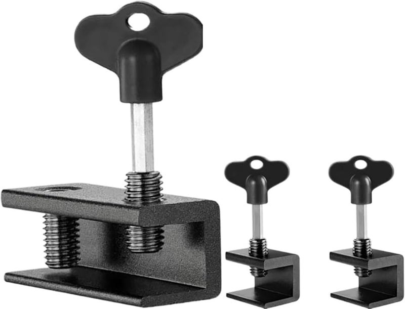 Sliding Window Door Locks 6 Pack Black Small Size Aluminum Alloy - Image 2