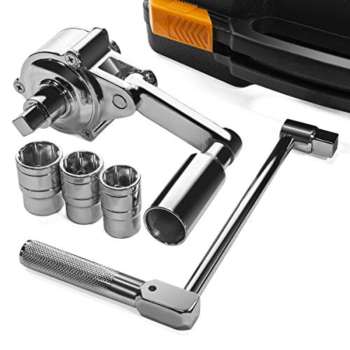 Stark USA Heavy Duty Torque Multiplier Wrench Set Lug Nut Labor Saving Wrench Remover Set (17mm, 19mm, 21mm Sockets) 1/2" Driver With Carrying Case - Image 1