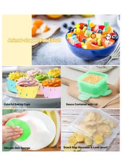 Arabest 27 Bento Boxes, Bento Box Set, Stackable 3-in-1 Compartment Bento Box Set, Includes Soup Cups Sauce Jar, Spoons Forks Cake Cups, Fruit Holders, Snack Pouches, Leak-Proof Bento Box (Khaki)  - Image 3
