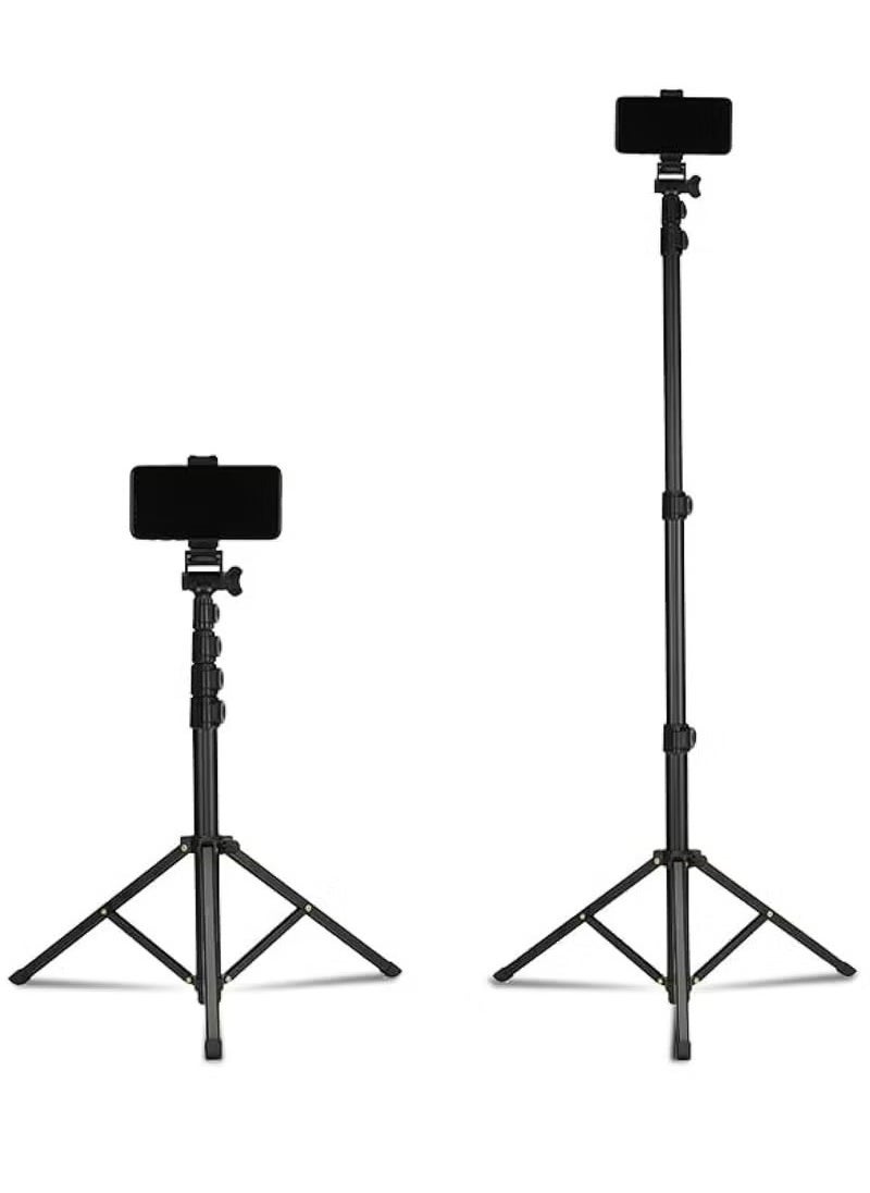 Jmary MT39 61inch Aluminum Extendable Cell Phone Tripod Stand with Selfie Stick Tripod and Phone Clip