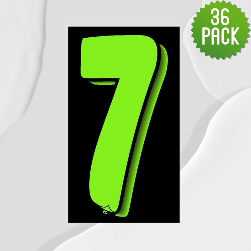 Versa-Tags 3 Packs of 12 Number Seven (7) 7.5 Inch Green & Black Windshield Pricing Stickers - Image 4