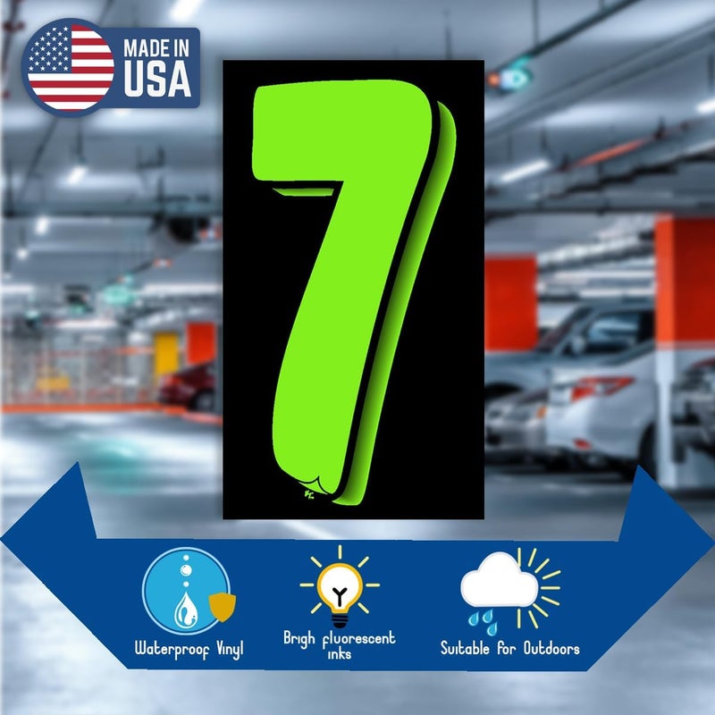 Versa-Tags 3 Packs of 12 Number Seven (7) 7.5 Inch Green & Black Windshield Pricing Stickers - Image 3
