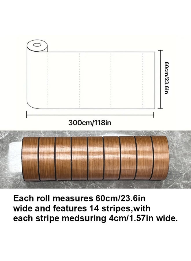 NOAEOU Thickened 3D Wood Grain Wallpaper - 300cm x 60cm Waterproof PVC Self-Adhesive Moisture Proof Sound Insulation Wallboard, Wallpaper Sticker Wall Covering for Home Decor, Living Room, Bedroom, TV Background（N53881) - Image 2
