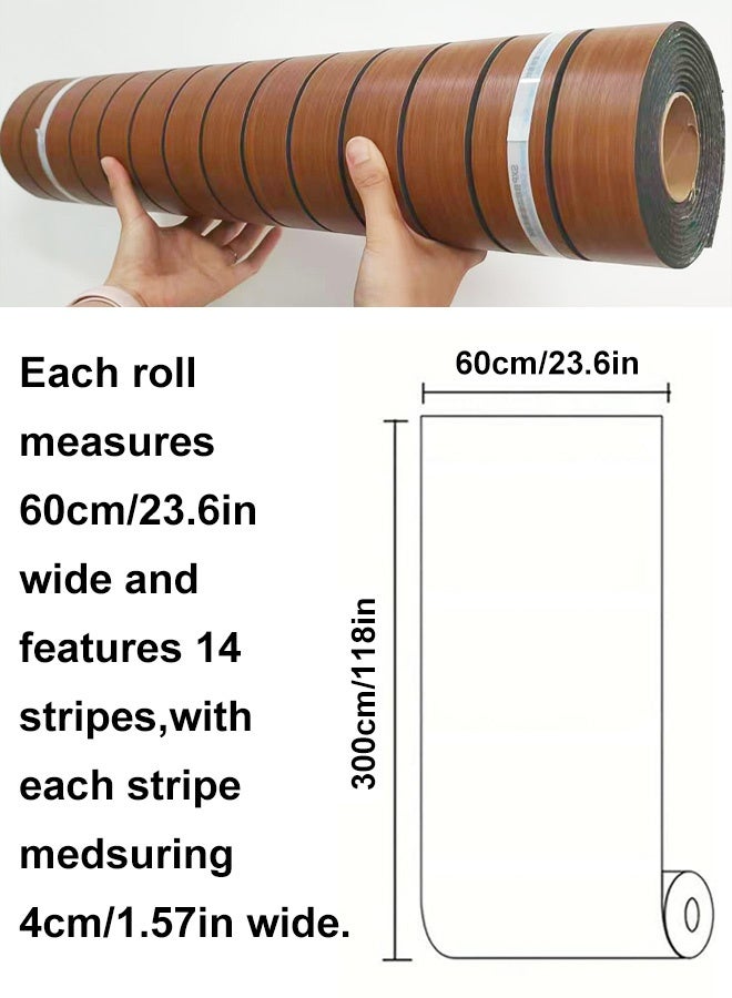 NOAEOU Self-Adhesive Thickened 3D Wallpaper - 60cm x 300cm 1Roll Waterproof PVC Wood Grain Moisture Proof Sound Insulation Wall Panels, Wallpaper Sticker Wallboard for Home Decor, Living Room, Bedroom, TV Background (N53881) - Image 2