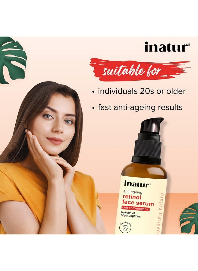 INATUR - Retinol Serum For Face With Bakuchiol | Anti-Ageing| Reduces Fine Lines & Wrinkles| 30Ml - Image 1