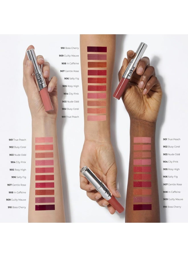 Laka Perfect Twin Lip - Dual-Ended Matte Liquid Lipstick & Clear Gloss | Transfer Proof Color | High Pigmented Lightweight Non-Sticky| #905 Rosy High - Image 2