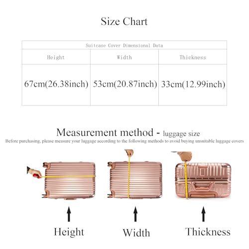 Wsstacxy 32 inch Luggage Cover Suitcase Protector Clear PVC Travel Luggage Covers Luggage Protector Suitcase Cover - Image 4